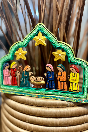 Small Green Standing Nativity